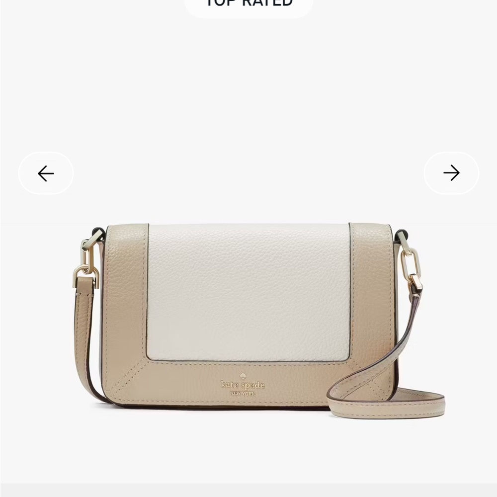 kate spade Elegant Cream and Tan Crossbody Bag . NEVER USED......Like New